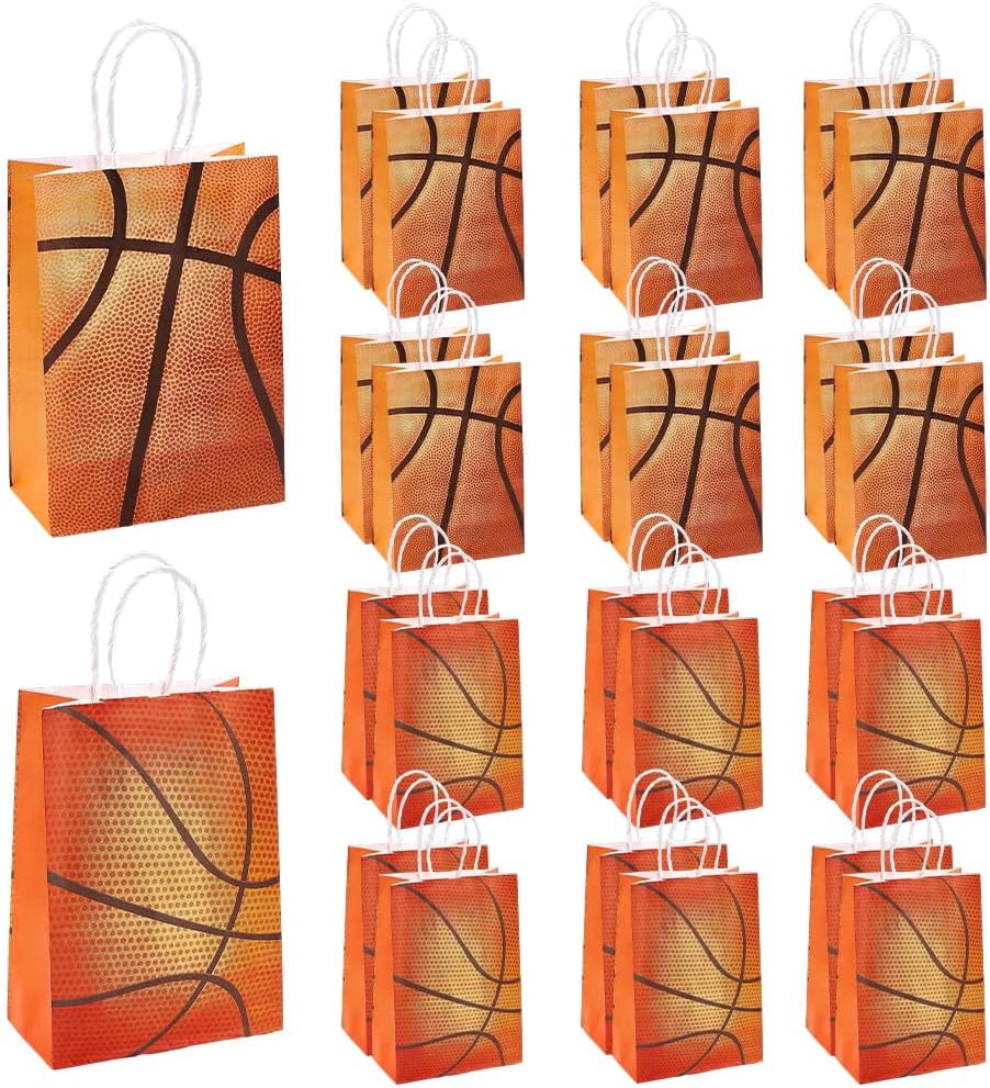 30pcs 2 colors Basketball Paper Gift Tote Bags Rectangle Dark Orange ...
