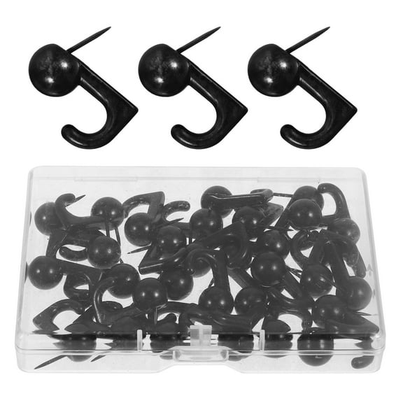 MLINS 30pcs 20 Pin Hooks Push Pin Hangers Metal Hooks Picture Hanging Nails for Home Office or Fabric Wall Decor
