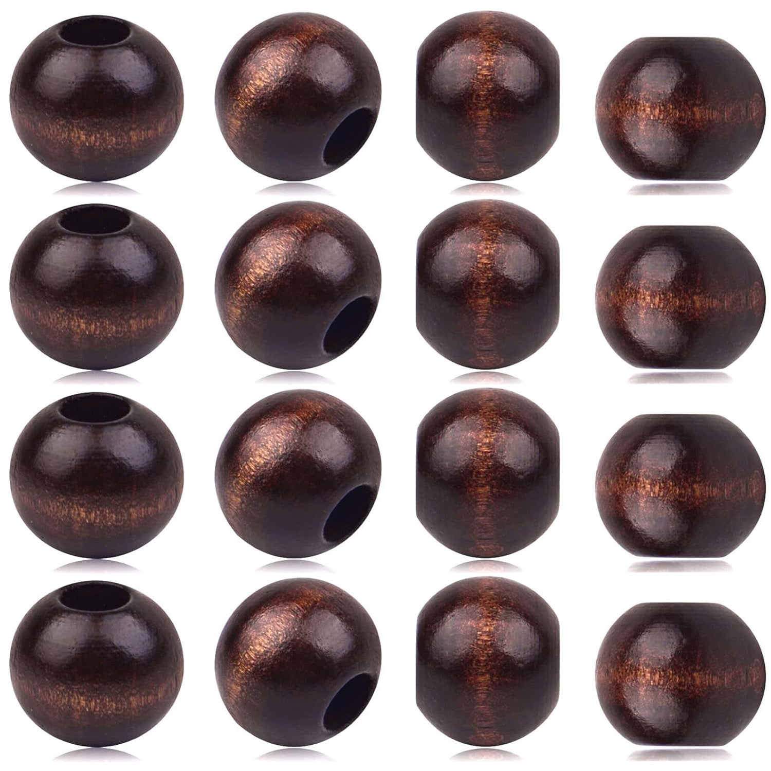 100-Pcs Leopard Print Wood Beads - Round Animal Print Spacer Beads For Jewelry Making, Garland, And Home Decor