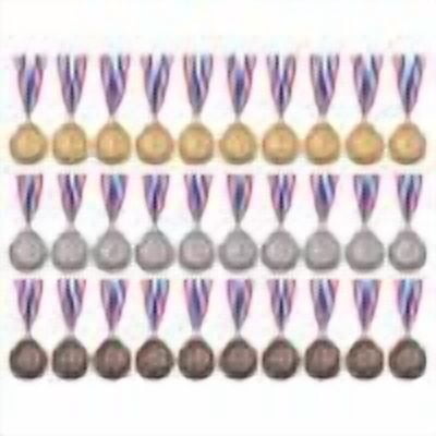 30pcs 2inch Gold Silver Bronze Award Medal With Neck Ribbon Winner Medal Sport Supplies (Wheat)