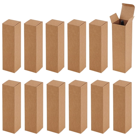 30pcs 2x2x7 inch Kraft Paperboard Gift Box Small Paper Packing Boxes Essential Oil Packing Box Packaging Cases Gift Wrapping Boxes