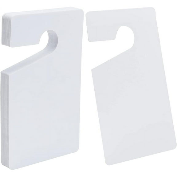 30pcs 3 x 5 Inches White Parking Permit Blank Hang Tag Plastic DIY Hanger Weatherproof Hanging Tag for DIY Craft Door Car Home Office Hotel Restaurant Decoration