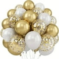 thumbnail image 1 of 30pcs 30.48 cm Metallic Golden Balloons Pearl White Latex Balloons Golden Confetti Balloons for Birthday Weddings Anniversary Party Decorations, 1 of 5