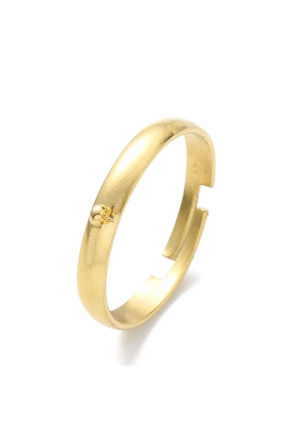 30pcs 304 Stainless Steel Loop Ring Bases Adjustable Finger Ring Golden 3x1mm Hole: 1.2mm Inner Diameter: 18mm Gold