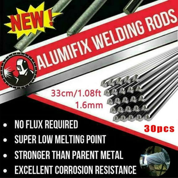 30pcs 33cm/.08ft .6mm Solution Welding Flux-Cored Rods Aluminum Wire Brazing