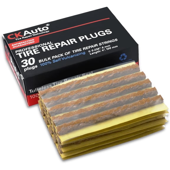 30pcs 4" Brown Tire Repair Strings, Automotive Tool Plugs for Tubeless Off-Road Tires Car, Bike, ATV, UTV, Wheelbarrow, Mower