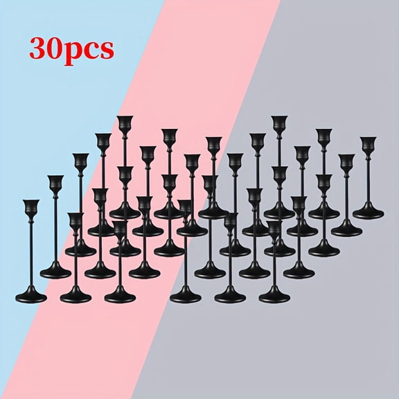 30pcs/48pcs Copper Plated Candlesticks, Retro Style Minimalist Dining Tables Center Decoration, Suitable for Candle Holders for Celebrations, Dining Tables, Birthdays, Weddings, And Partie