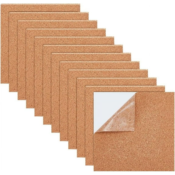 30pcs 4x4Inch Square Self-Adhesive Cork Sheets Reusable Cork Backing Sheets