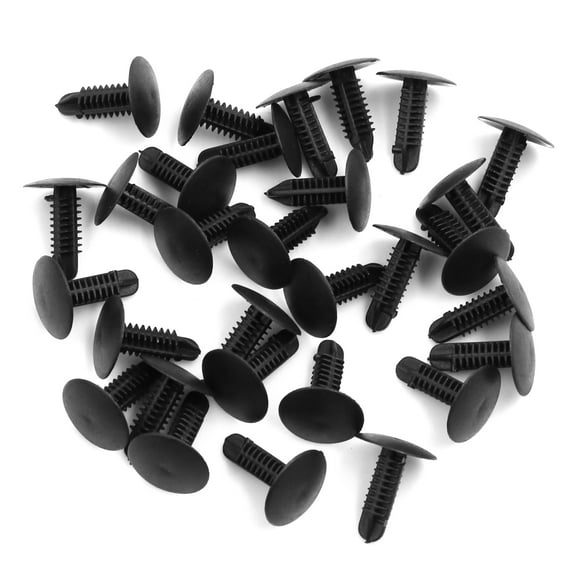 Unique Bargains 30pcs 5mm Hole Black Car Fender Plastic Rivets Fastener Clips Retainers