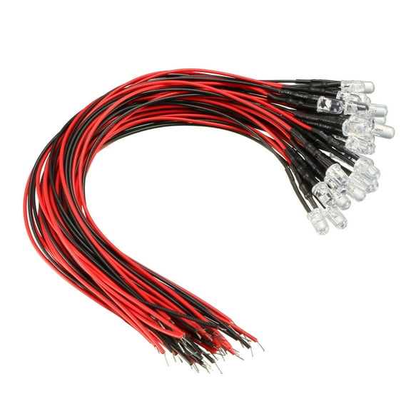 30pcs 5mm Pre Wired light RGB Slow Flash Flashing 20mA 9-12V 20cm