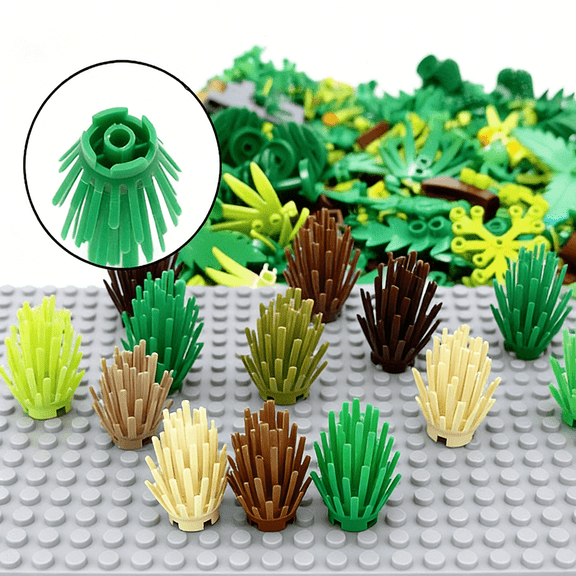 30pcs 6 Color 2x2x4 Plant Prickly Bush Building Blocks Enlighten City Street View Compatible 6064 Bricks for DIY Children Toys