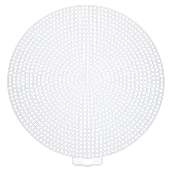 Uxcell 30Pcs 6" Plastic Mesh Canvas Sheet 13 Count Round Needlepoint Blank Canvas for Embroidery Knit Crochet Acrylic Yarn Crafting White