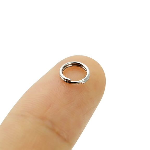30pcs 6mm Mini Split Jump Ring with Double Loops Small Round Metal Silver Key Rings Connectors for Making Handwork Charms Pendants Key Chains Ornaments DIY Crafts Accessories