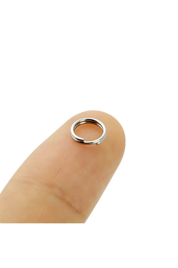 30pcs 6mm Mini Split Jump Ring with Double Loops Small Round Metal Silver Key Rings Connectors for Making Handwork Charms Pendants Key Chains Ornaments DIY Crafts Accessories