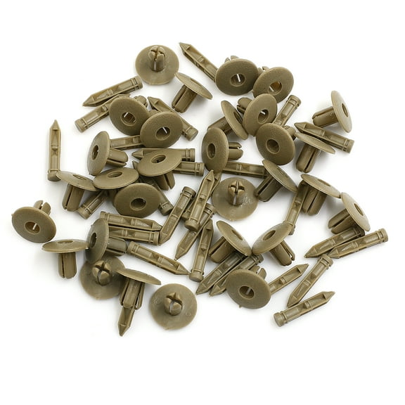 30pcs 7mm Hole Dia Plastic Car Door Trim Fender Rivets Retainer Clips Beige