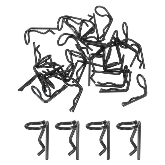 30pcs 90-Degree Angle RC Body Clips Bent Springy R Pins 14x1.0x7.2mm for All 1/8 1/10 1/12 Scale Model RC Car Crawler Truck,Shell Replacement Parts(Black)