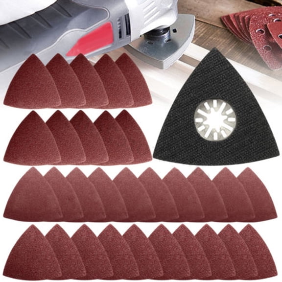 30pcs 90mm Delta Triangular Sander Sand Paper Hook Loop Sandpaper Disc Abrasive Tools for Sanding Grit 60 80 120