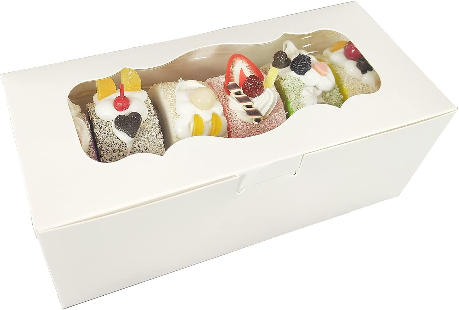 30pcs 9x4x3.5 Inch Cookie Boxes White Bakery Boxes with Window, Loaf ...