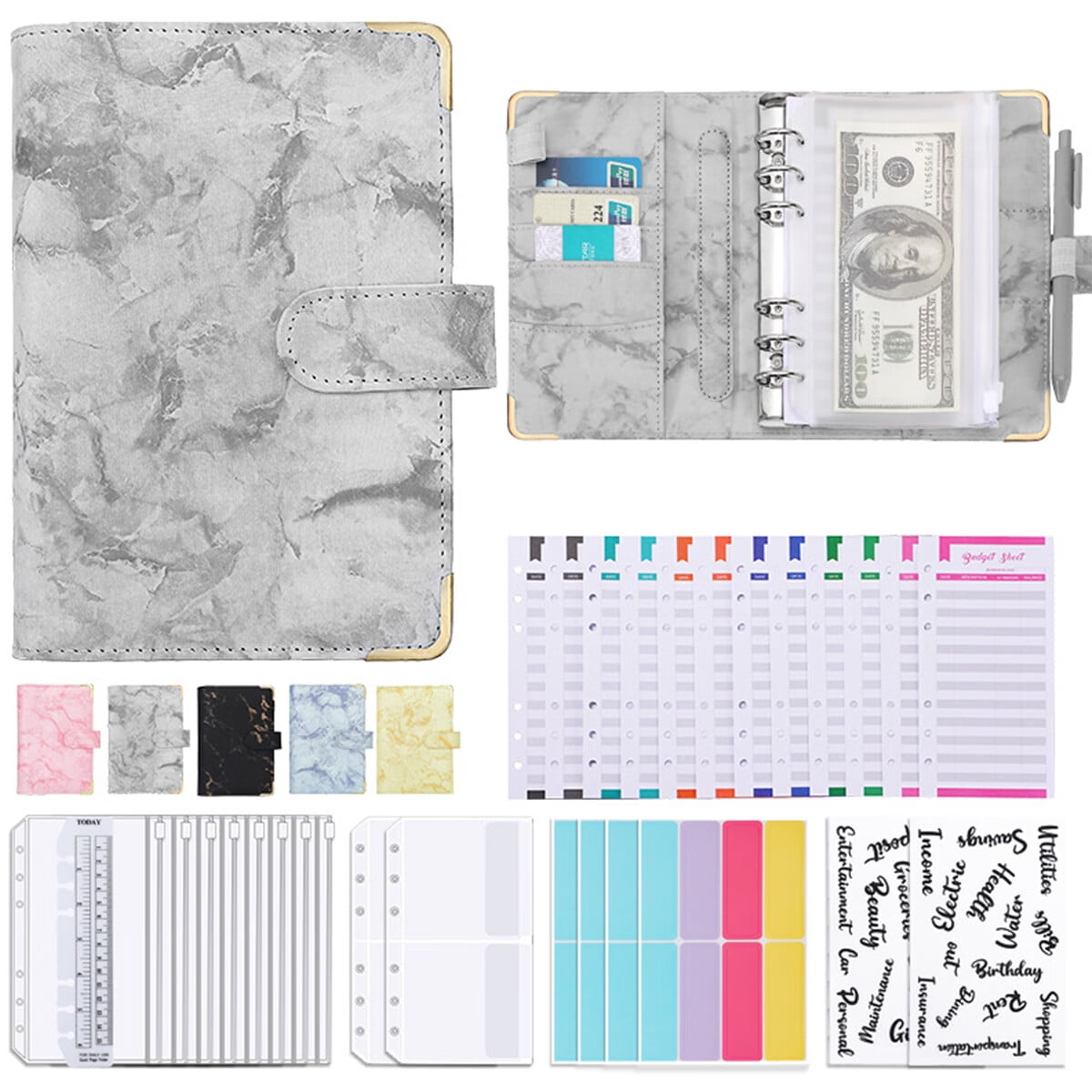 MONTHLY BUDGET 04 6 HOLES LOOSE LEAF INSERT PLANNER A5, A6, PERSONAL,  PERSONAL WIDE POCKET(A7)