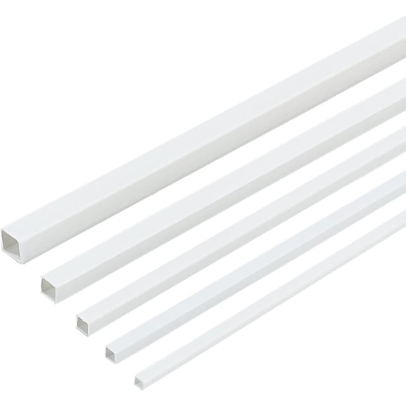 30pcs ABS Plastic Square Bar Rods White Square Hollow Tubes Square Dowel Rods Styrene Rod for DIY Sand Table Architectural Model Making - 3/4/5/6/8mm