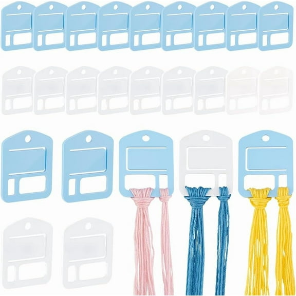 30pcs Acrylic Embroidery Floss Drop Thread Organizers Slim Floss Bobbins Stitch Thread Bobbins Floss Organizers for DIY Making