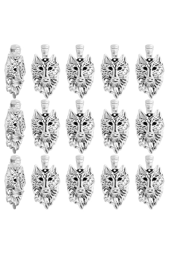 30pcs Alloy Antique Silver Wolf Head Charms Tibetan Wolf Head Sign Pendants Vintage Animal Dangle Charms for DIY Necklace Bracelet Earrings Jewelry Making Supplies