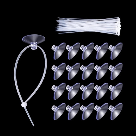 30pcs Aquarium Suction Cups Fish Landscape Fixation Pad 0.98in Portable Plastic Mini Suction Cups Utility Hanging Decorations for Home