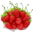 thumbnail image 1 of 30pcs Artificial Fake Strawberry Lifelike Red Realistic Plastic Strawberries Simulation Fruit for Home Kitchen Wedding Decoration Arrangements Photography Prop, 1 of 3