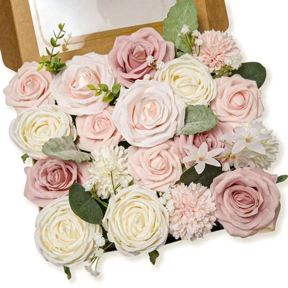 30pcs Artificial Roses Combo Set, DIY Wedding Bouquets, Home Party Decor, Valentine's Day Gifts