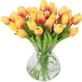 thumbnail image 1 of 30pcs Artificial Tulip Flowers Fake Real Touch Tulips Flower Bouquet for Wedding Arrangements Centerpieces Home Decoration (White), 1 of 5