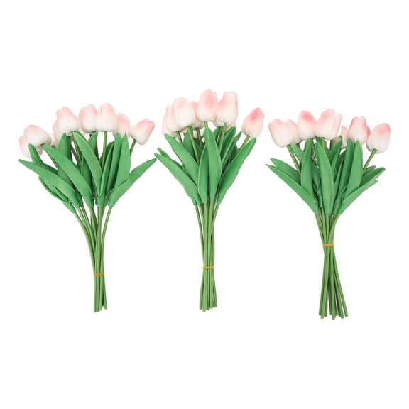 30pcs Artificial Tulips Flowers Innovative Simulation Hand Crafted PU Fake Tulips for Home Wedding Party Decor Peach
