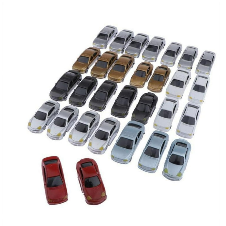 30pcs Assorted Miniature Cars for Diorama Crafts 1 75 HO OO Scale Multicolor