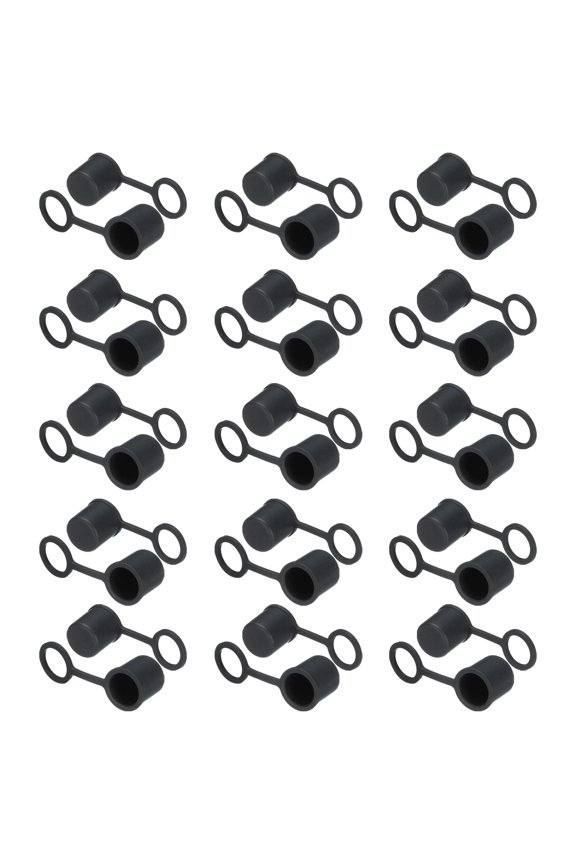 30pcs BNC-B Port Duct Covers Caps Silicone Plugs Protector for Video and Audio Devices Internet Network, Black