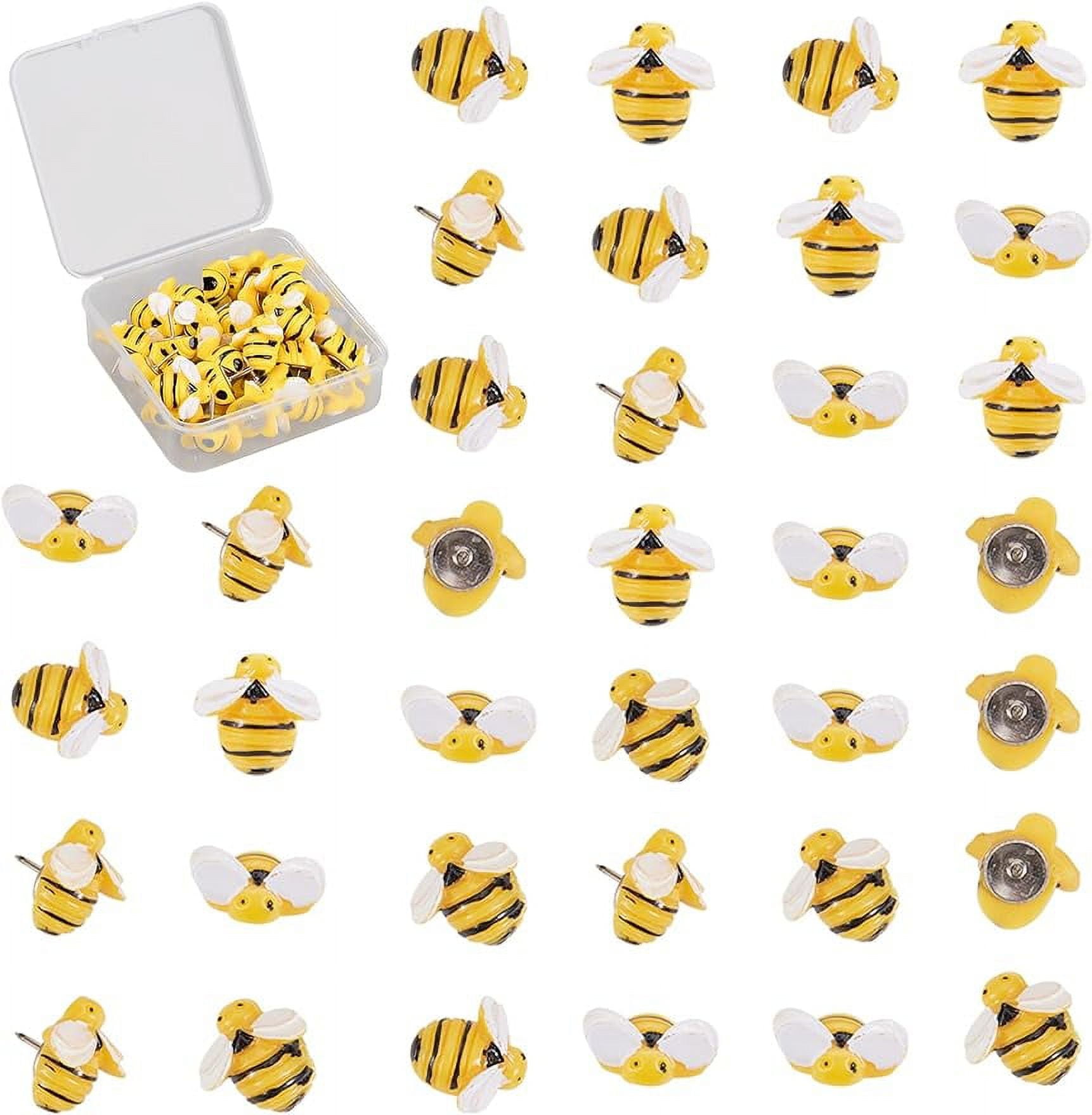 30pcs Bees Thumb Tacks Iron Map Pins Drawing Push Pins for Photos Wall ...