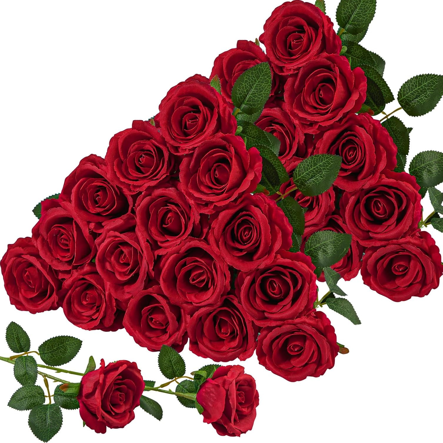 30pcs Black Roses Artificial Flowers,Realistic Silk Black Artificial