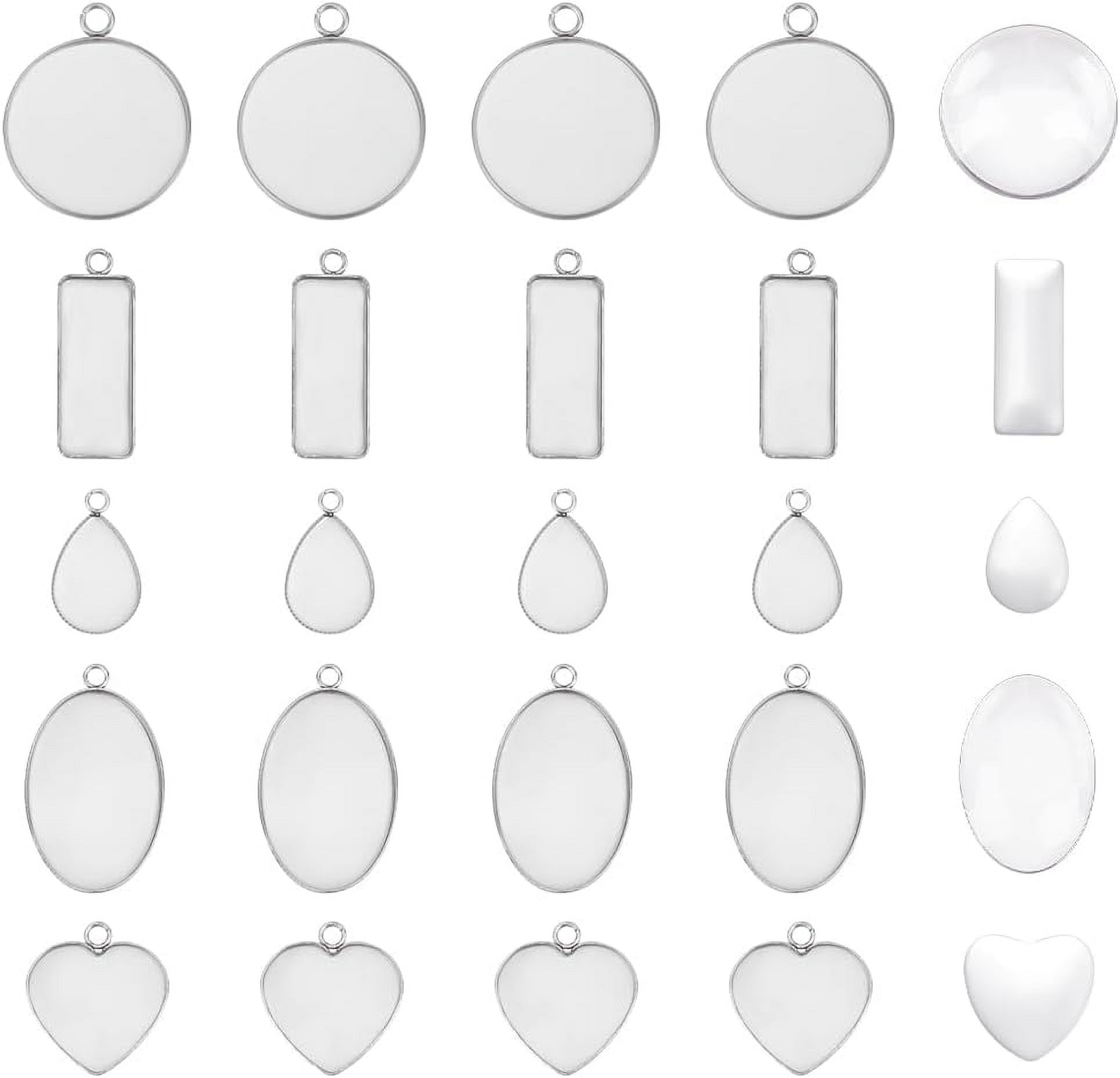 30pcs 25mm Stainless Steel Round Pendant Trays - Blank Cabochon Settings For DIY Jewelry, Keychains, Resin Crafts-830254