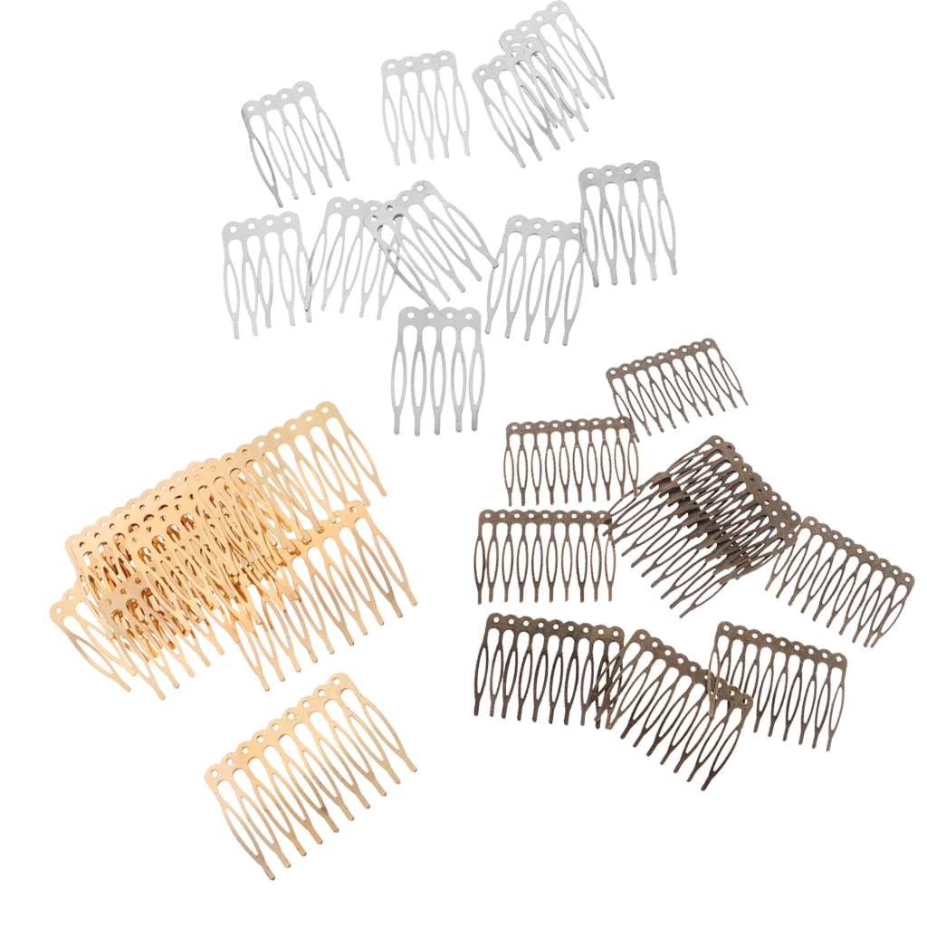 30pcs Blank Hair Clips Side Combs Pin Barrette Metal DIY Findings