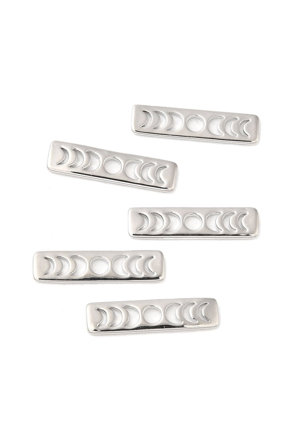 30pcs Brass Moon Phase Bar Pendants Long-Lasting Rectangle 20x5x1mm