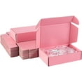 thumbnail image 1 of 30pcs Cardboard Paper Shipping box Mailing Folding box Rectangle Pink 15x10x4cm, 1 of 6