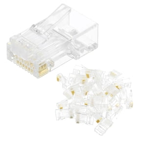 30pcs Cat6 RJ45 Pass Through Connectors, RJ45 Crimp Connector 8P8C Gold Plated Modular Plugs