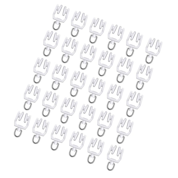 30pcs Ceiling Curtain Track Rollers Hook Heavy Duty Rails Pulleys Plastic & Steel Hook for Smooth Sliding Window Drapery