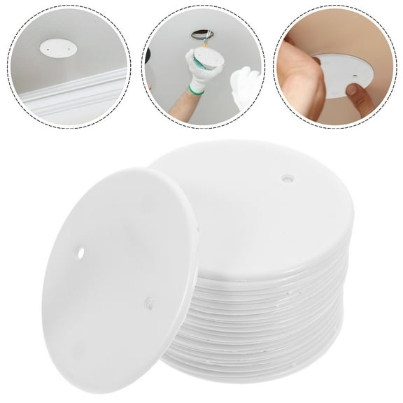 SEWCHICS White Round Ceiling Blank Cover Plate for Wall Socket, 30 Pieces, Durable Electrical Outlet Covers