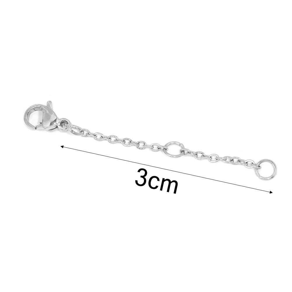 30pcs Chain Extenders Necklaces Jewelry Extenders Stainless Steel Chain Extenders, Adult Unisex, Size: 10x8x1CM, Grey Type