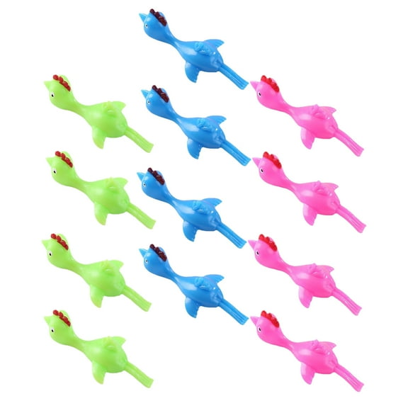 30pcs Chicken Finger Toys Chickens Flying Toys Party Stretch Shotting Chicken Toys