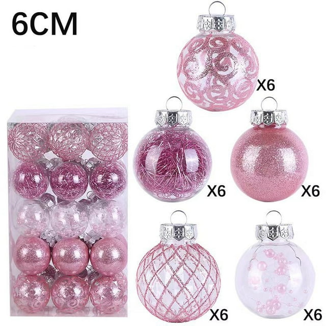 30pcs Christmas Ball Ornaments Gold White Baubles Christmas Tree