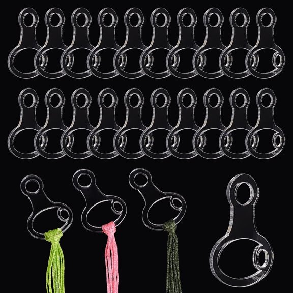 30pcs Embroidery Floss Organizer Clear Acrylic Thread Drops Floss Cross Stitch Bobbins Gourd Shape Thread Bobbin for Cross Cotton Thread Craft DIY Sewing Storage Thread Holder 1.3x2inch