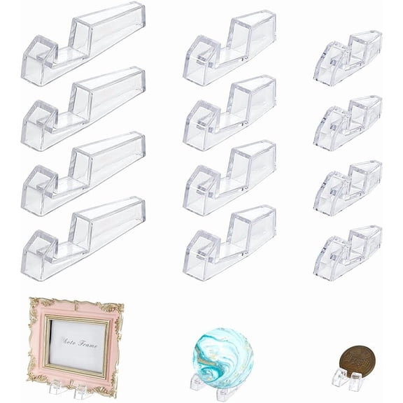 30pcs Clear Display Stands 3 Styles Easel Holder Plate Stands Coin Display Picture Frame Holder