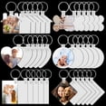 thumbnail image 1 of 30pcs Clear Keychain Blanks, Key Ring Sublimation Blanks Set in 5 Different Styles with Heat House Bone Square Circle Shapes, Double-Side Printed for DIY Keychain Crafting, 1 of 9