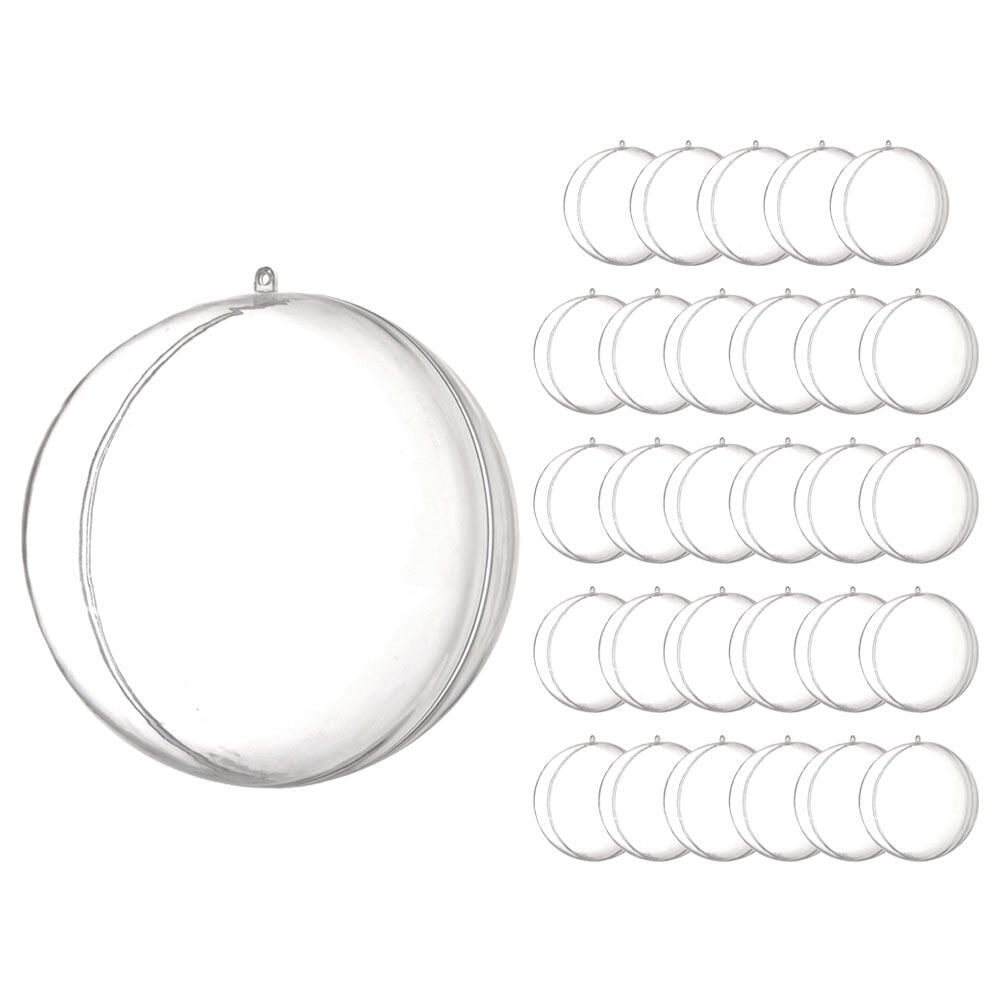 30pcs Clear Plastic Fillable Ornaments Clear Fillable Ornament Balls Clear Hanging Balls Aquarium Float Ball