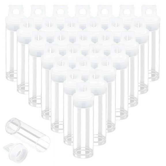 30pcs Clear Tube Bead Containers, Plastic Storage Tubes with Caps Organizers Bottle Container Set for Beads, Bath Salt